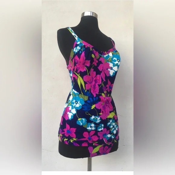 Vintage 1950s Chapter House Floral Pinup Bathing Suit VTG 10 (32) - Picture 3 of 11